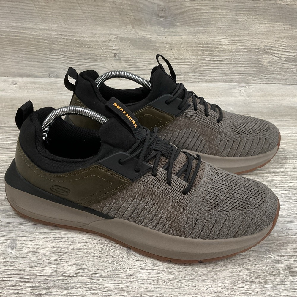 Skechers Neville Calhan Mens 9.5 Olive Black Athletic Running Sneakers 210501